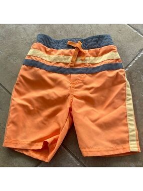 Absorba boys swim shorts board shorts orange yellow and grey size 12 months